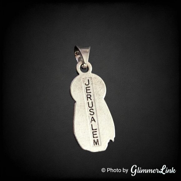 Vintage Holy Family Silver Plated Pendant - Jerusalem Religious Souvenir Jewelry - Picture 5 of 6